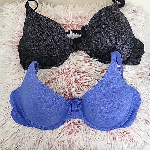 Victoria's Secret Other - 2 VICTORIA'S SECRETS RACERBACK SEMI DEMI BLACK& GRAY PURPLE & GRAY 34B